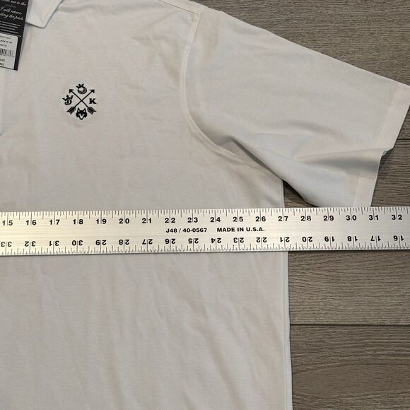 Greyson Omaha Golf Polo Shirt Mens 2XL XXL White Performance Draft Kings Preppy - Picture 5 of 7